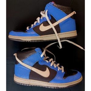 2007 Nike Dunk High Premium SZ 12 Cracked Varsity Royal Blue Sneaker 317892-001
